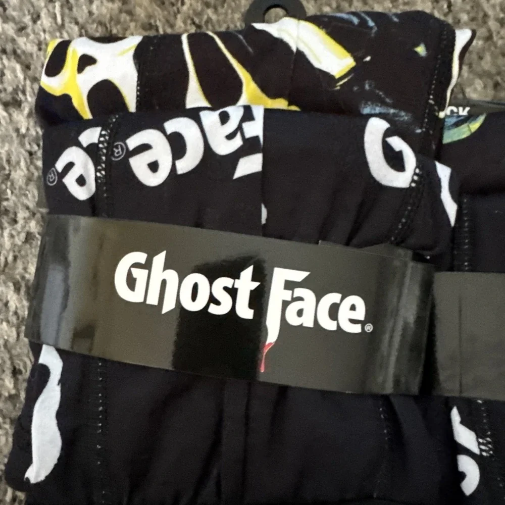 Lot Of 2 Packs Of 2 Ghost Face Scream Men's Boxer Briefs S 28/30 Black (4 Pair)